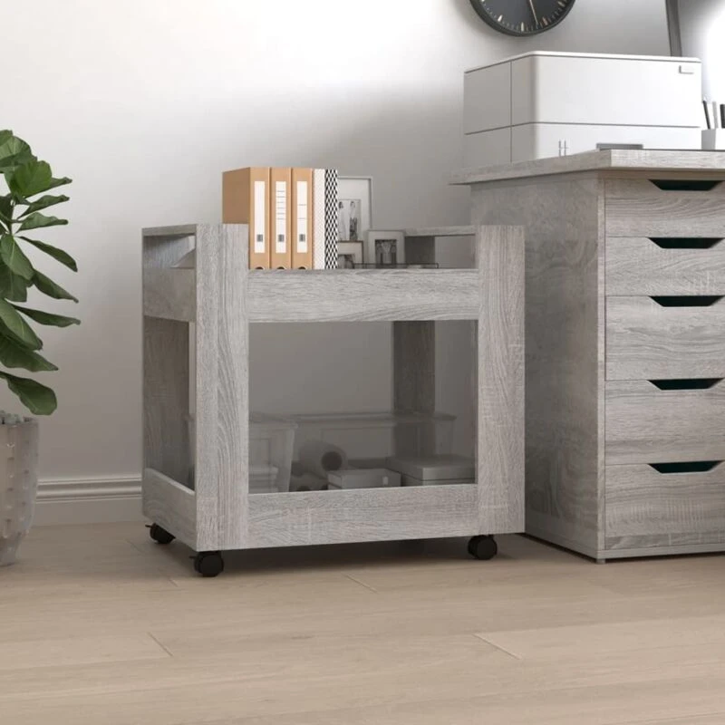 Image of VIDAXL Vidaxl - Desk Trolley Grey Sonoma 60x45x60cm Engineered Wood 8720287221227