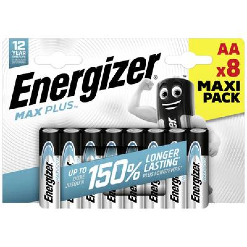 Image of ENERGIZER Max Plus AA Alkaline Batteries - Pack of 8 7638900437362