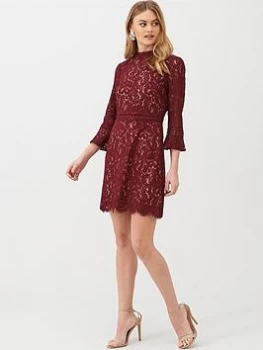 Image of Oasis Lace Dress, Burgundy, Size 8, Women