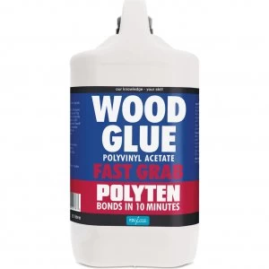 Image of Polyvine Polyten Fast Grab Wood Adhesive 5l