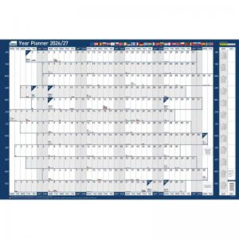 Image of Sasco 2026 EU Year Wall Planner 915W x 610mmH With Wet Wipe Pen & EXR65295AC
