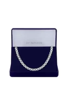 Image of Jon Richard Rhodium Plated Gate Chain Micro Pave Necklace - Gift Boxed