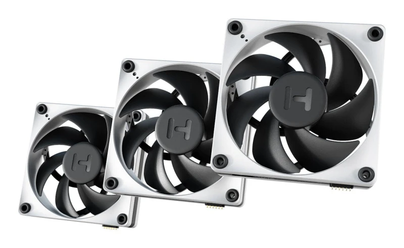 Image of HYTE Hyte THICC FP12 120mm PWM Fan Cool White/Black 3 Pack + Nexus Portal NP50 FAN-HYTE-FP12-BW-3NP