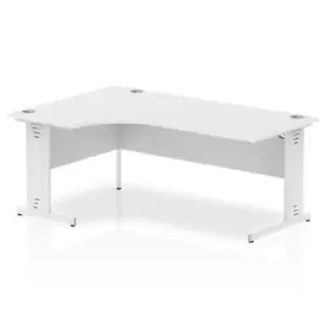 Image of Dynamic Impulse 1800mm Left Crescent Desk White Top White Cable Managed Leg MI002398