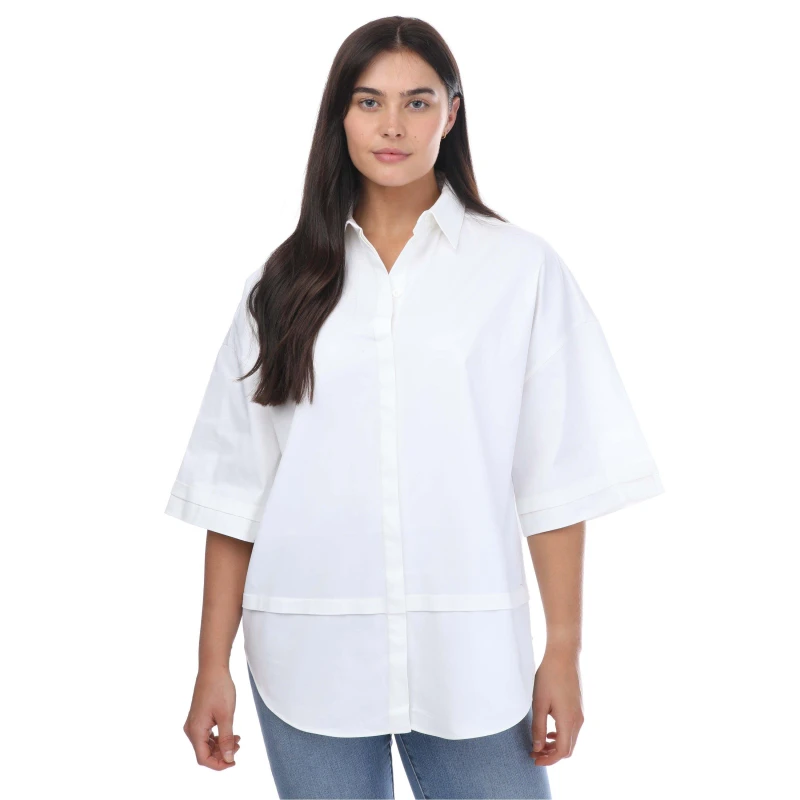 Image of Ted Baker Orlanda Oversized 3/4 Length Shirt White female 8