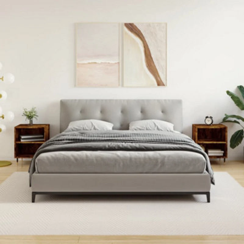 Image of Vidaxl Bedside Cabinets 2 Pcs Smoked Oak 40X30X50 Cm Engineered Wood