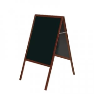 Image of Bi-Silque Bi-Office A Frame Chalk Board Cherry Frame 600x1200mm DKT30404052