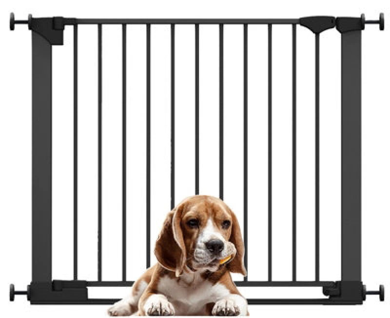 Image of Bettacare Safestep Dog Gate, Black, 89Cm - 96Cm, Extra Low Walkthough, 74Cm Extra Wide Doorway, One Piece Extra Wide Pet Gate