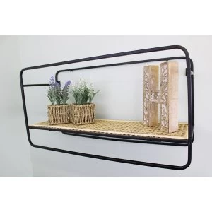 Image of Large Wall Hanging Shelf Unit in Metal Weave Effect