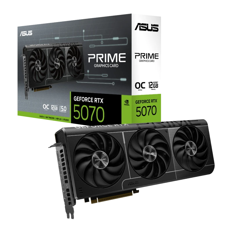 Image of ASUS PRIME NVIDIA GeForce RTX 5070 12GB GDDR7 OC Edition Graphics Card - PRIME-RTX5070-O12G
