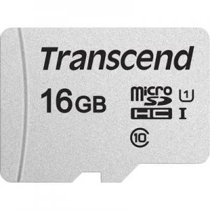 Image of Transcend Premium 300S microSDHC card 16GB Class 10, UHS-I, UHS-Class 1 incl. SD adapter