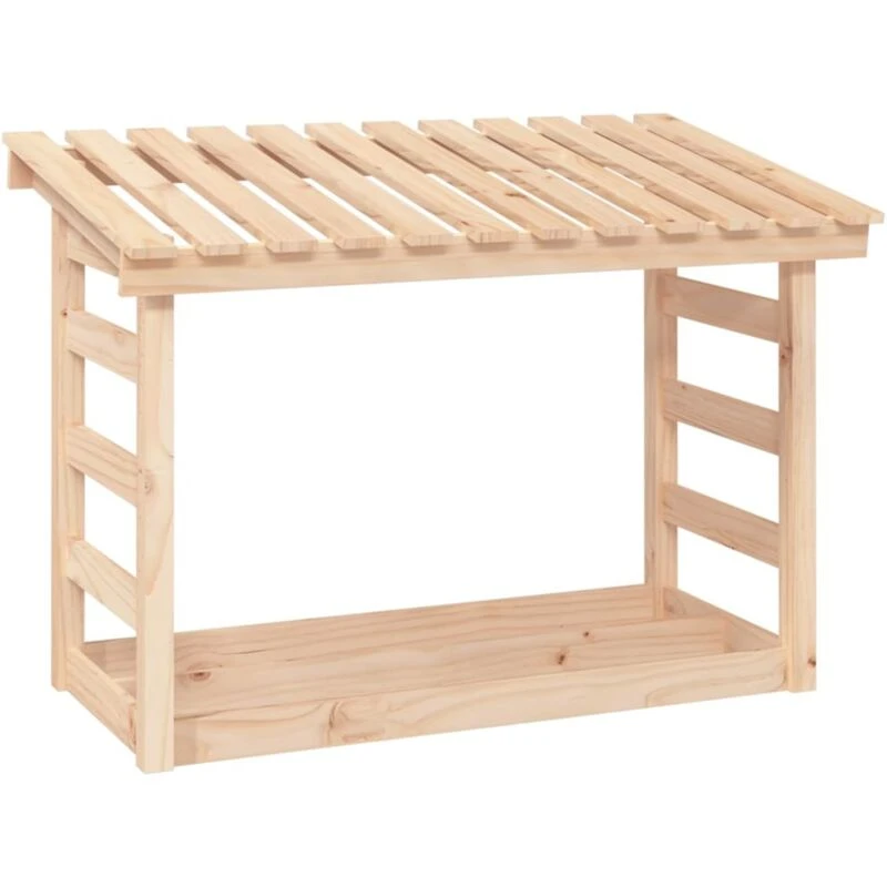 Image of vidaXL Firewood Rack 108x64.5x78cm Solid Wood Pine, Brown 822442