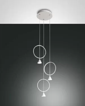 Image of Sirio LED Cluster Pendant Ceiling Light White Glass
