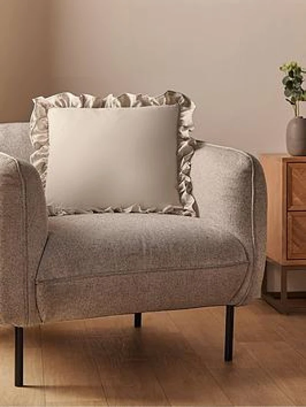 Image of Silentnight Supersoft Ruffle Edge Cushion 45Cm X 45Cm - Natural Natural WH5QL Unisex
