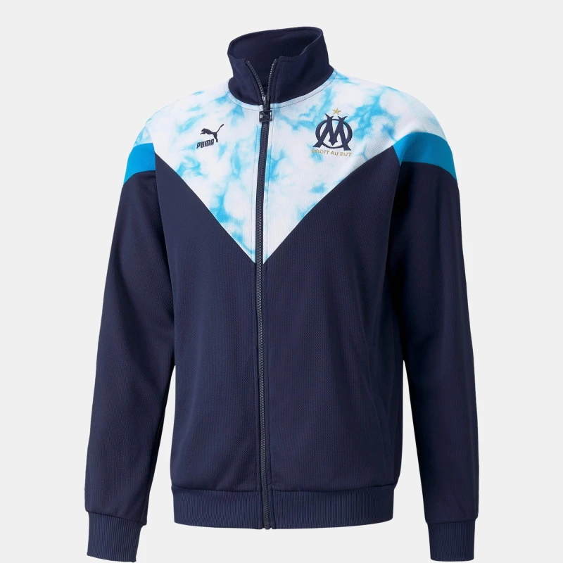 Image of Puma Olympique De Marsille Fc Mesh Track Jacket Navy male XS