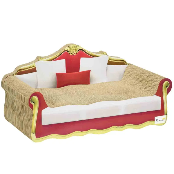 Image of PawHut Cat Scratching Board, Cardboard Lounge Sofa w/ Catnip