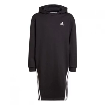 Image of adidas Future Icons 3 Stripes Hooded Dress - Black/White
