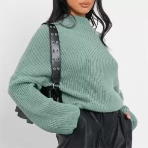 Image of I Saw It First Petite Slouchy Cable Knit Jumper - Green