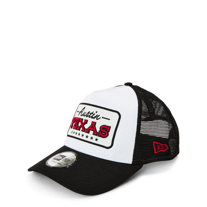 Image of New Era Location Patch Trucker Cap Black / White unisex One Size