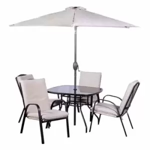 Image of Royalcraft Amalfi Ivory 4 Seater Padded Dining Set