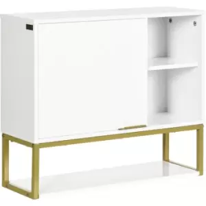 Image of kleankin Bathroom Wall Cabinet with Adjustable Shelf for Hallway, Living Room - White