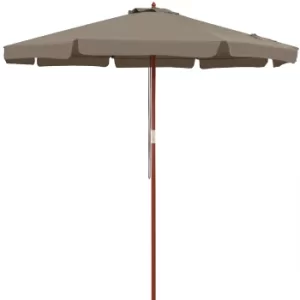 Image of Parasol Taupe Wood 3.3m UV-Protection 50+