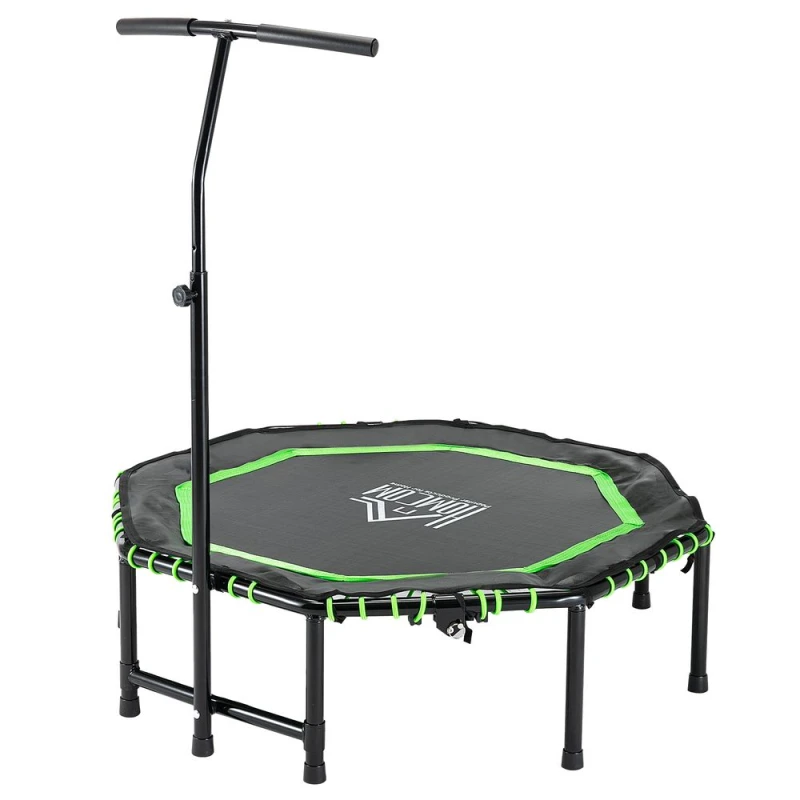 Image of HOMCOM Foldable Trampoline w/ Adjust Handle - Max Load 100 KG - Green TJ Hughes 5056602983123