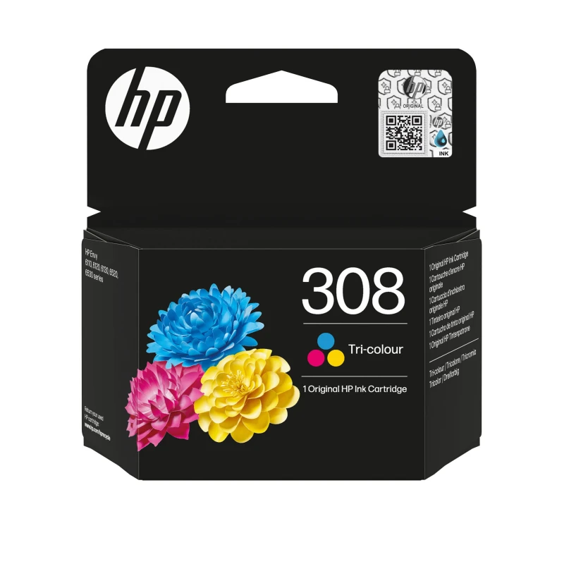 Image of HP 308 Tri-Colour Ink Cartridge - 7FP20UE (Original)