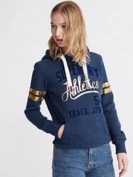 Image of Superdry Track & Field Hoodie - Navy, Size 6, Women