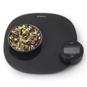 Image of Brabantia Tasty+ Kitchen Weighing Scales, Dark Grey