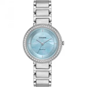 Image of Ladies Citizen Eco-drive Silhouette Crystal Stainless Steel Watch