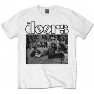 Image of The Doors Jim On Floor Mens White T Shirt: Medium