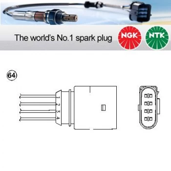 Image of 1x NGK NTK Oxygen O2 Lambda Sensor OZA683-EE13 OZA683EE13 (1414)