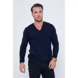 Image of I Saw It First Navy V-Neck Jumper - Blue