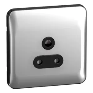 Image of Schneider LSD 1G 5A Round Pin Unswitched Socket Black Insert Polished Chrome - GGBL3080BPC