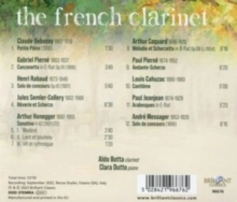 Image of The French Clarinet: 19th & 20th Century Music for Clarinet & Piano CD / Album (Jewel Case)