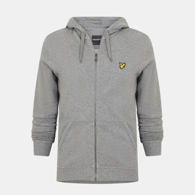 Image of Lyle and Scott Zip Through Hoodie Mens MidGreyMarl male XS