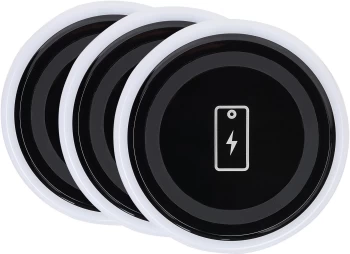 Image of Status 1A Wireless Desktop Charger Pad for Qi Charging Compatible Phones - Triple Pack, Black