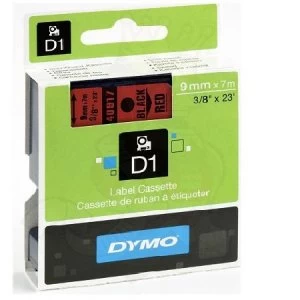 Image of Dymo 40917 Black On Red Label Tape 9mm x 7m