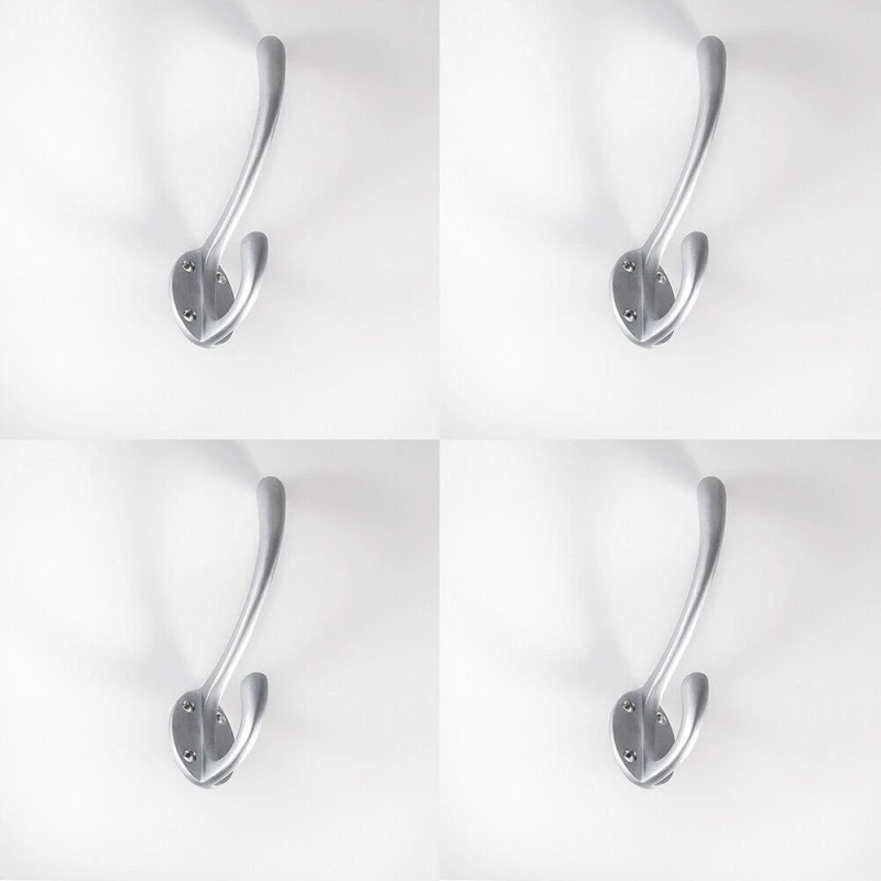 Image of Loops 4x Heavyweight One Piece Hat & Coat Hook 76mm Projection Satin Chrome Multi