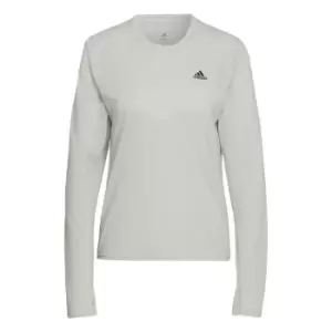Image of adidas Run Icons Running Long-Sleeve Top Womens - Green
