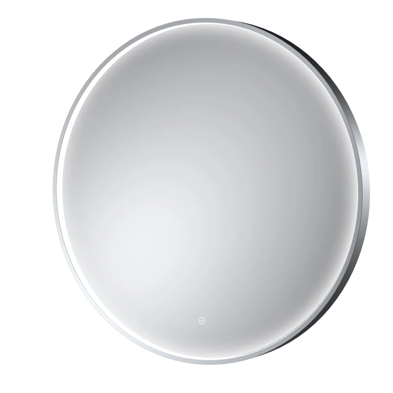 Image of Balterley Round Inset Framed LED Touch Sensor Mirror - 800mm - Chrome Silver