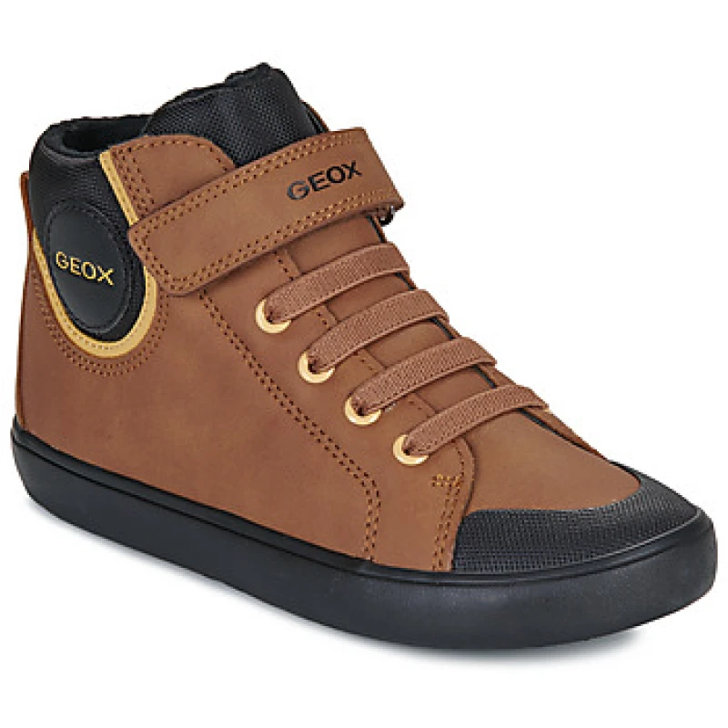 Image of Geox Kids Gisli Breathable High Top Trainers Brown Baby 37 (4);31 (12.5 to 13)