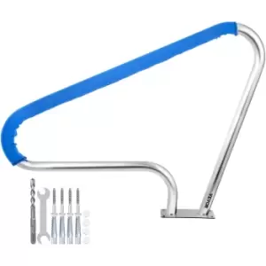 Image of VEVOR Pool Rail 48x36 Pool Railing 304 Stainless Steel 250LBS Load Capacity Silver Rustproof Pool Handrail Humanized Swimming Pool Handrail with Blue