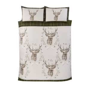 Image of Rapport Home Furnishings Rapport Home New Angus Stag Duvet Set Green Super King