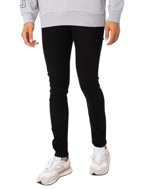 Image of jack & jones Liam Original 773 Skinny Jeans Black Denim 32W x 34L