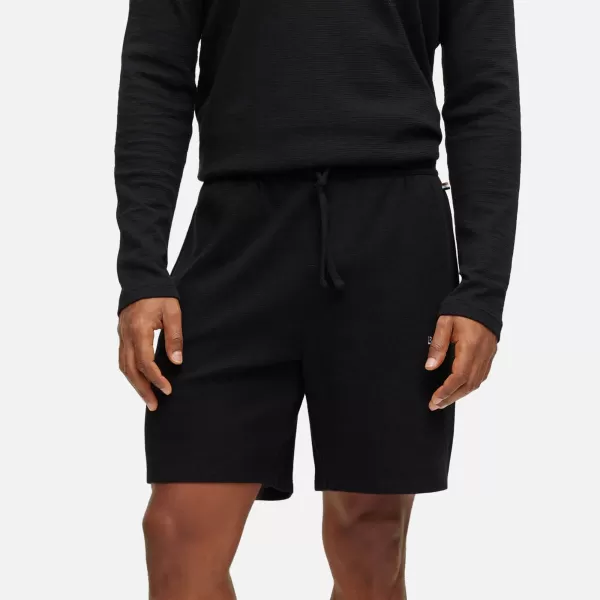 Image of BOSS Bodywear Waffle Cotton-Blend Pyjama Shorts - M
