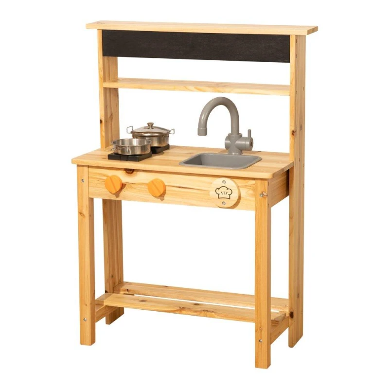 Image of Tooky Toy Wooden Mud Kitchen with Chalkboard Multi unisex One Size