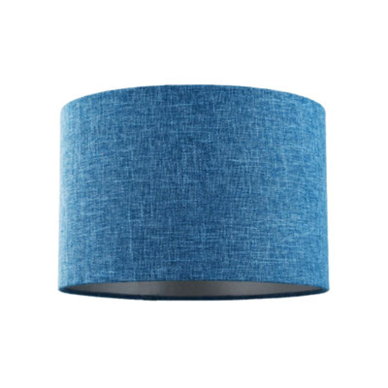 Image of Happy Homewares Contemporary And Sleek 12" Midnight Blue Linen Drum Lamp Shade 60W Maximum