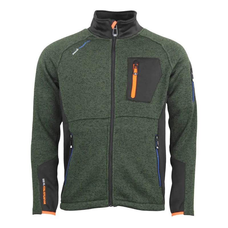 Image of Two-tone fleece jacket Peak Mountain Club Vert Male 2XL